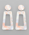 Color Paint Trapezoid Earrings