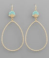 Beaded Hexagon and Teardrop Earrings