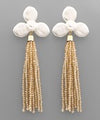 Flower Beads Tassel Earrings