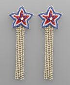 Beaded Star & Tassel Earrings