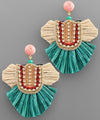 Festive Jewel & Raffia Earrings