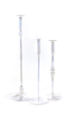 Irid Blown Glass Candlestick