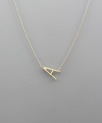 Brass  1" Initial Necklace