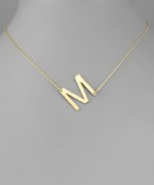 Initial Pendant Necklace - Medium Letter 1"