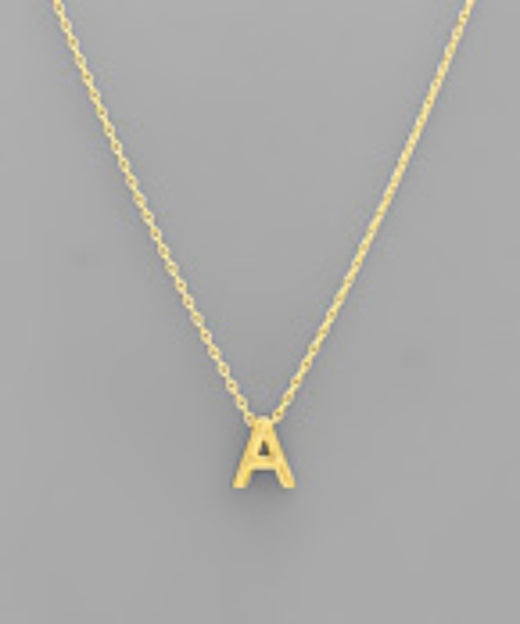 Gold Dipped Initial Necklace - 1/4"