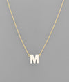 Shell Initial Brass Necklace