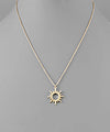 Textured Edge Disk Gold Necklace