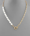 Pearl & Gold Chain Necklace