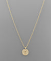 Round Burst Gold Initial Necklace