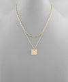 Paperclip 2 Chain Initial Pendant Necklace