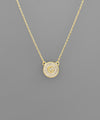 Gold Pave Circle Initial Necklace