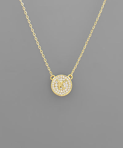 Gold Pave Circle Initial Necklace – Lulubelles Boutique