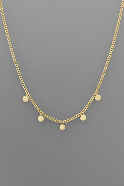 Gold Circle Charm Necklace