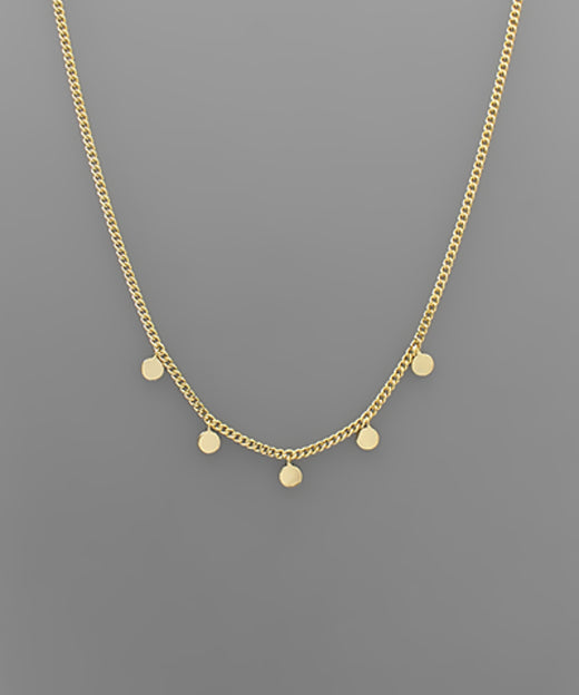 Gold Circle Charm Necklace