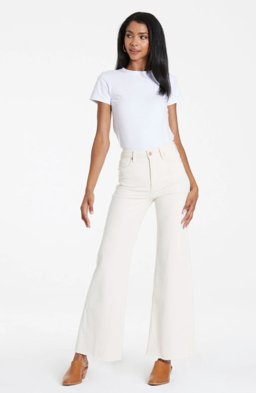 Fiona High Waisted Bell Bottom Flare Jeans - Pink