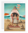 Sand Shark Happy Birthday Card