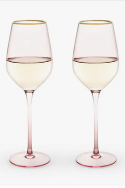 Garden Party: Rose Crystal White Wine Glass by Twine