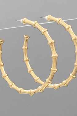 Gold Bamboo Hoops