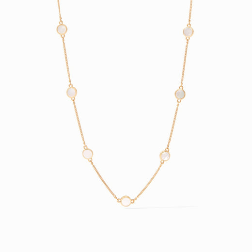 Julie Vos, Valencia Delicate Station Necklace - Mother of Pearl