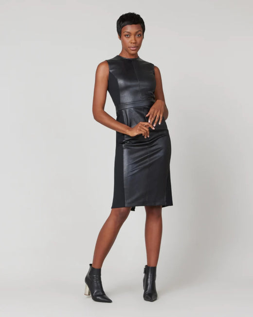 Spanx, Leather-Like Combo Fitted Dress – Lulubelles Boutique