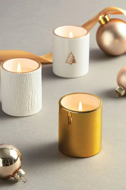 Frasier Fir Gilded Poured Candle Trio Set