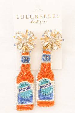 Moon Bottle Hand Beaded Earrings