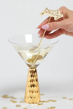 Gold Hammered Martini Glass