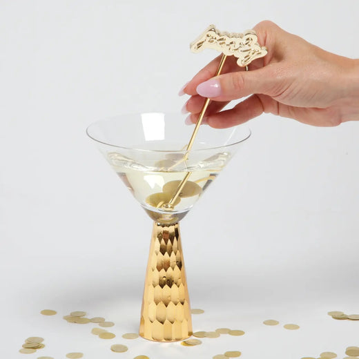 Gold Hammered Martini Glass