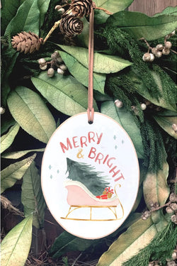 Merry & Bright Wood Christmas Ornaments