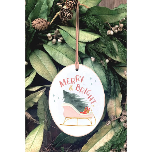 Merry & Bright Wood Christmas Ornaments