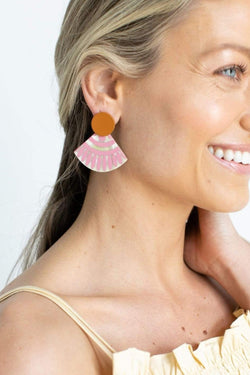 Blush Sunset Tile Earrings