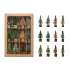 Bottle Brush Trees w/Wood Base Boxed Set