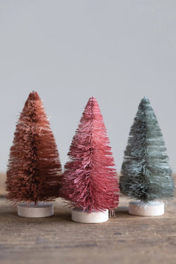 Sisal Bottle Brush Trees in Bag, Set of 3